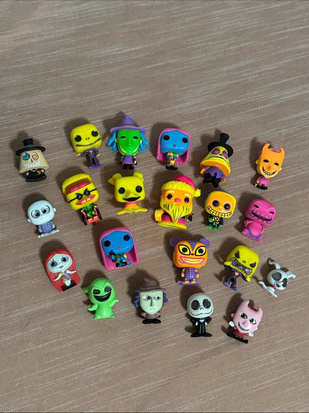 Assorted Nightmare Before Christmas Neon Mini Figures - 21 Pack